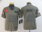 Youth New England Patriots #12 Tom Brady 2019 Olive Salute to Service Limited Jersey