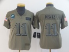 Youth Philadelphia Eagles #11 Carson Wentz 2019 Olive Salute to Service Limited Jersey