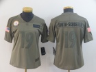 Woman Pittsburgh Steelers #19 JuJu Smith-Schuster 2019 Olive Salute to Service Limited Jersey