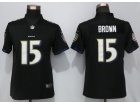 Woman Baltimore Ravens #15 Marquise Brown Black Vapor Limited Jersey