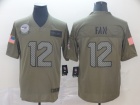 Seattle Seahawks #12 Fan 2019 Olive Salute to Service Limited Jersey