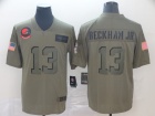 Cleveland Browns #13 Odell Beckham Jr  2019 Olive Salute to Service Limited Jersey