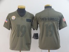 Youth Pittsburgh Steelers #19 JuJu Smith-Schuster 2019 Olive Salute to Service Limited Jersey