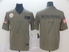 Pittsburgh Steelers #7 Ben Roethlisberger 2019 Olive Salute to Service Limited Jersey