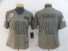 Woman New Orleans Saints #41 Alvin Kamara 2019 Olive Salute to Service Limited Jersey