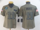 Woman Philadelphia Eagles #11 Carson Wentz 2019 Olive Salute to Service Limited Jersey