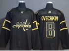 Adidas Washington Capitals #8 Alexander Ovechkin Black Golden Jersey