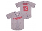 Cleveland Indians #13 Omar Vizquel Gray Turn Back Jersey