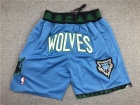 Minnesota Timberwolves Light Blue Throwback Basketball Shorts