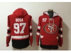 San Francisco 49ers #97 Nick Bosa Red Football Hoodies