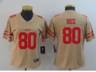 Woman San Francisco 49ers #80 Jerry Rice Yellow Inverted Legend Limited Jersey