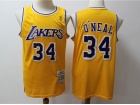 Los Angeles Lakers #34 O'NEAL Yellow 1996-97 Throwback Jerseys