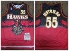 Atlanta Hawks #55 Dikembe Mutombo Red/Black 1996-97 Throwback Basketball Jerseys