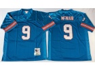 Houston Oilers #9 Steve Mcnair Light Blue Throwback Jersey