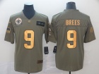 New Orleans Saints #9 Drew Brees Olive Golden Number Salute to Service Limited Jersey