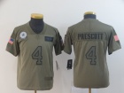 Youth Dallas Cowboys #4 Dak Prescott 2019 Olive Salute to Service Limited Jersey