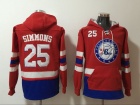 Philadelphia 76ers #25 Ben Simmons Red Hoodie