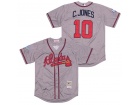 Atlanta Braves #10 Chipper Jones C.Jones Grey 1999 Cooperstown Collection Jersey