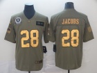 Oakland Raiders #28 Josh Jacobs  2019 Olive Golden Number Salute to Service Limited Jersey