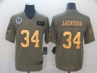 Oakland Raiders #34 Bo Jackson 2019 Olive Golden Number Salute to Service Limited Jersey