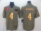 Houston Texans #4 Deshaun Waston 2019 Olive Golden Number Salute to Service Limited Jersey