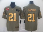 Washington Redskins #21 Sean Taylor 2019 Olive Golden Number Salute to Service Limited Jersey