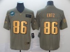 Philadelphia Eagles #86 Zach Ertz 2019 Olive Golden Number Salute to Service Limited Jersey