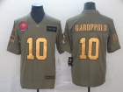 San Francisco 49ers #10 Jimmy Garoppolo 2019 Olive Golden Number Salute to Service Limited Jersey