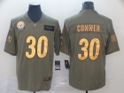 Pittsburgh Steelers #30 James Conner   2019 Olive Golden Number Salute to Service Limited Jersey