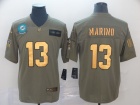 Miami Dolphins #13 Dan Marino  2019 Olive Golden Number Salute to Service Limited Jersey