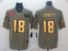 Atlanta Falcons #18 Calvin Ridley 2019 Olive Golden Number Salute to Service Limited Jersey