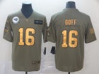 Los Angeles Rams #16 Jared Goff 2019 Olive Golden Number Salute to Service Limited Jersey