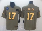 Buffalo Bills #17 Josh Allen 2019 Olive Golden Number Salute to Service Limited Jersey