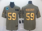 Carolina Panthers #59 Luke Kuechly 2019 Olive Golden Number Salute to Service Limited Jersey