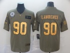 Dallas Cowboys #90 Demarcus Lawrence 2019 Olive Golden Number Salute to Service Limited Jersey