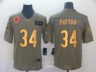 Chicago Bears #34 Walter Payton 2019 Olive Golden Number Salute to Service Limited Jersey