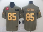 San Francisco 49ers #85 George Kittle 2019 Olive Golden Number Salute to Service Limited Jersey