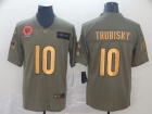 Chicago Bears #10 Mitch Trubisky 2019 Olive Golden Number Salute to Service Limited Jersey