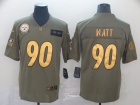 Pittsburgh Steelers #90 T.J. Watt 2019 Olive Golden Number Salute to Service Limited Jersey