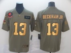 Cleveland Browns #13 Odell Beckham Jr 2019 Olive Golden Number Salute to Service Limited Jersey