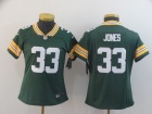 Woman Green Bay Packers #33 Aaron Jones Green Vapor Limited Jersey