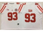 Nebraska Huskers #93 Ndamukong Suh White Football Jersey