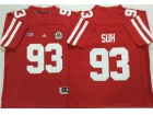 Nebraska Huskers #93 Ndamukong Suh Red Football Jersey