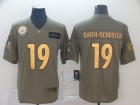 Pittsburgh Steelers #19 JuJu Smith-Schuster 2019 Olive Golden Number Salute to Service Limited Jerse...