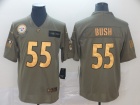 Pittsburgh Steelers #55 Devin Bush 2019 Olive Golden Number Salute to Service Limited Jersey