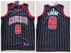 Nike Chicago Bulls #8 Zach Lavine 2019 Black Pinstripes Jersey