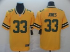 Green Bay Packers #33 Aaron Jones Yellow Inverted Legend Limited Jersey