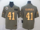 New Orleans Saints #41 Alvin Kamara 2019 Olive Golden Number Salute to Service Limited Jersey