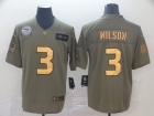 Seattle Seahawks #3 Russell Wilson 2019 Olive Golden Number Salute to Service Limited Jersey