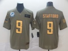 Detroit Lions #9 Matthew Stafford 2019 Olive Golden Number Salute to Service Limited Jersey